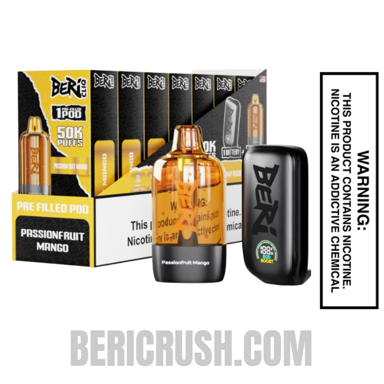 Passionfruit Mango Beri Cliq 50K Disposable Vape Pod with Bundle Box