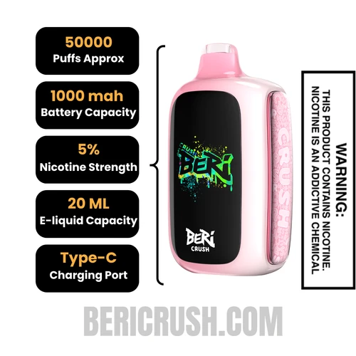 White Strawberry Beri Crush 50K Disposable Vape Specifications