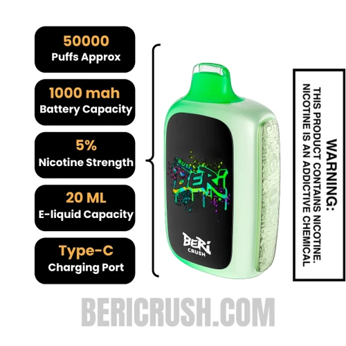 Green Apple Beri Crush 50K Disposable Vape Specifications