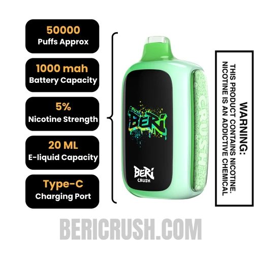 Green Apple Beri Crush 50K Disposable Vape Specifications
