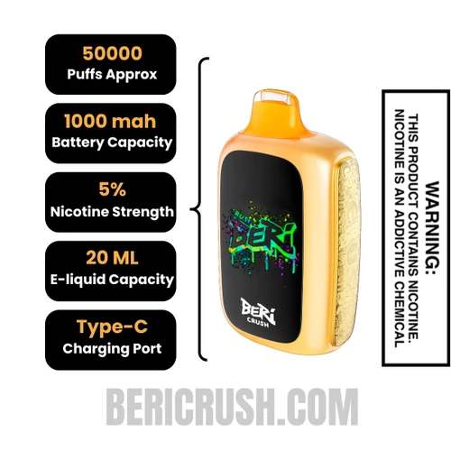 Mango Bomb Beri Crush 50K Disposable Vape Specifications