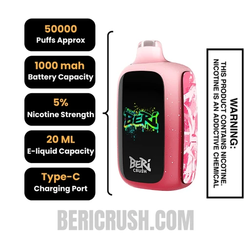 Juicy Peach Beri Crush 50K Disposable Vape Specifications