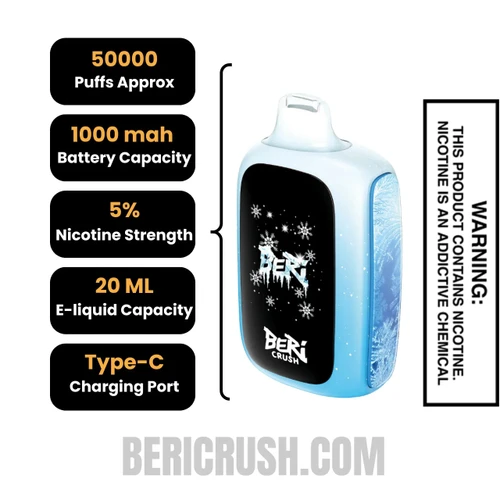White Gami Beri Crush 50K Disposable Vape Specifications