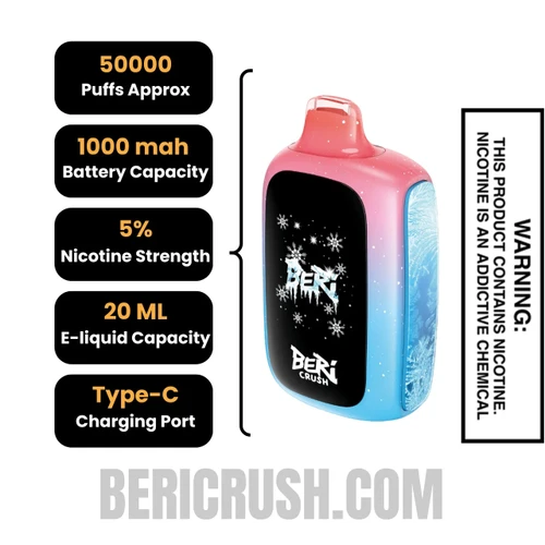 Cherry Cola Gami Beri Crush 50K Puffs Disposable Vape Specifications