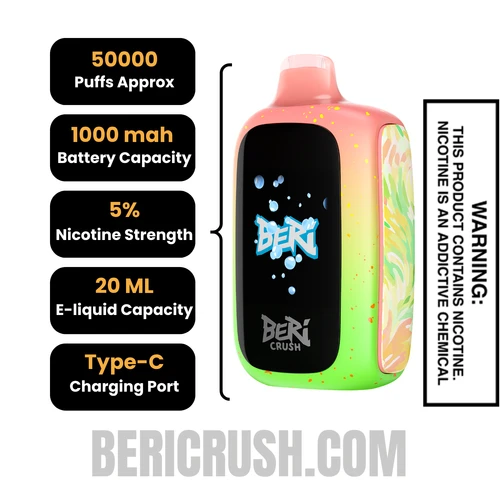 Sour Watermelon Gami Beri Crush 50K Disposable Vape Specifications