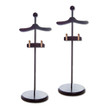 The set of two wood 18 inch doll clothing stands are compatible with 18 inch American Girl doll clothing. The set of two wood 18 inch doll clothing stands are compatible with 18 inch American Girl doll clothing.