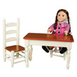 The Queen's Treasures Wooden Kitchen Table And Two Chairs, Furniture for 18 Inch Dolls