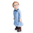 mary ingalls doll wearing her favorite color blue check dress 18 inch doll clothing.