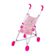 Mud Pie Baby Doll Stroller has bright pink patterned fabric and solid pink accents. Mud Pie Baby Doll Stroller has bright pink patterned fabric and solid pink accents.