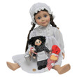 Our Laura Ingalls doll is wearing the 18 inch doll nightgown with the 18" doll Christmas accessory set in her lap. Our Laura Ingalls doll is wearing the 18 inch doll nightgown with the 18" doll Christmas accessory set in her lap.