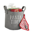 photo of 29 pc pasta cooking plat set showing items packing inside of the felt pasta pot