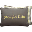 "You Got This" Plaid Embroidered Pillow