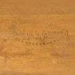 The image shows an authentic, mid-19th-century maker's mark stamped into the wood. It reads "JOSEPH L. ROSS / Boston Mass." inside an ornate, dotted border