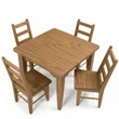 Little House on the Prairie table and 4 chairs sized for 18 inch dolls is shown on a white background