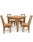 Little House on the Prairie table and 4 chairs sized for 18 inch dolls is shown on a white background