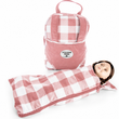 PRE ORDER NOW! Little House on the Prairie® 18 In Doll Carrier Sleep Bag, Pink Chk