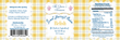 The Queen's Treasures Sweet Harvest Onion Relish flat packaging label showing yellow gingham check, ingredients, UPC, and nutrition facts