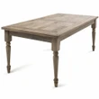 Rustic reclaimed wood dining table with turned legs