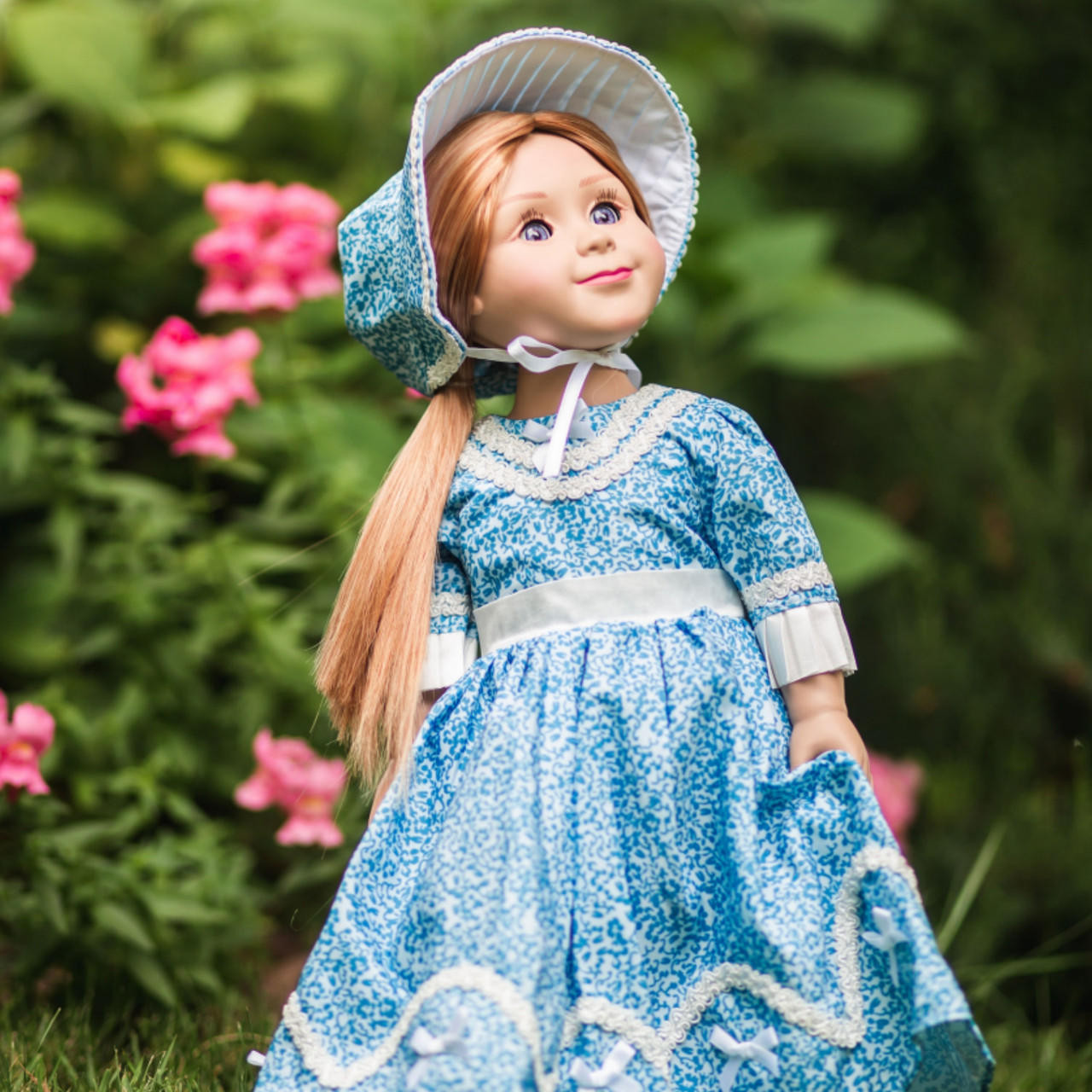 Dollhouse Miniature Victorian Doll Porcelain Fancy Lace Dress and Hat 1:12  Scale - Miniature Crush