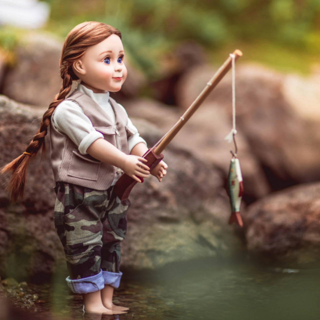 4 Piece Fishing Adventure Outfit, Clothes for 18 Inch Dolls