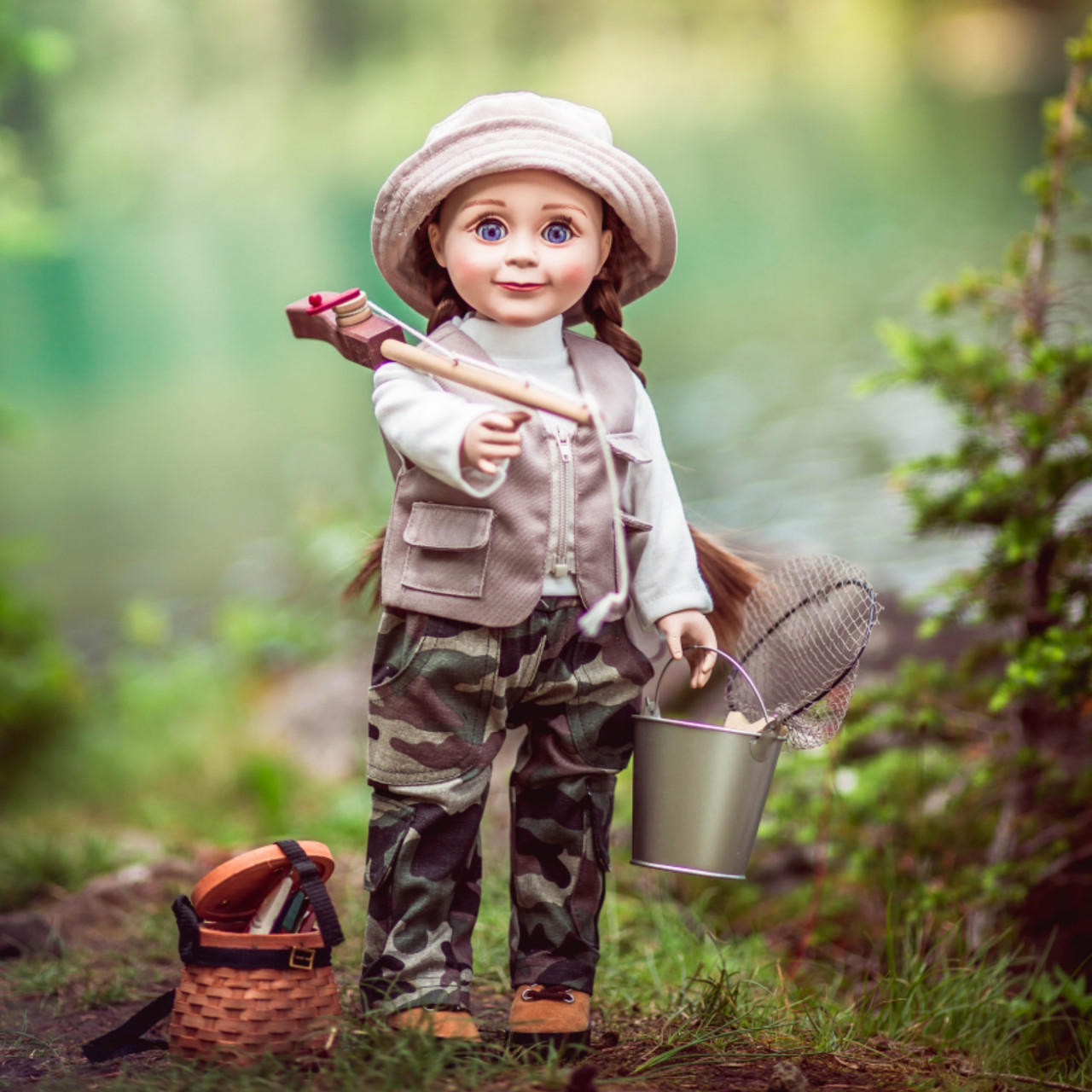 4 Piece Fishing Adventure Outfit, Clothes for 18 Inch Dolls