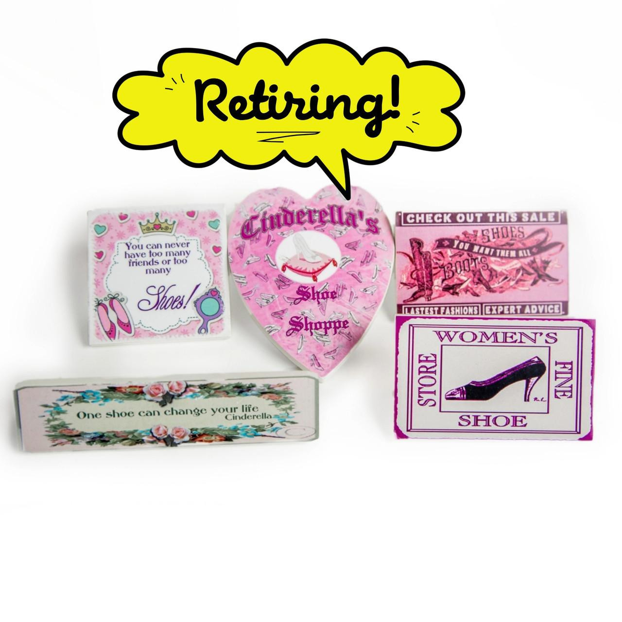 The Queen's Treasures 5 Piece Sign Decor Set to Create Cinderella's Shoe Shop