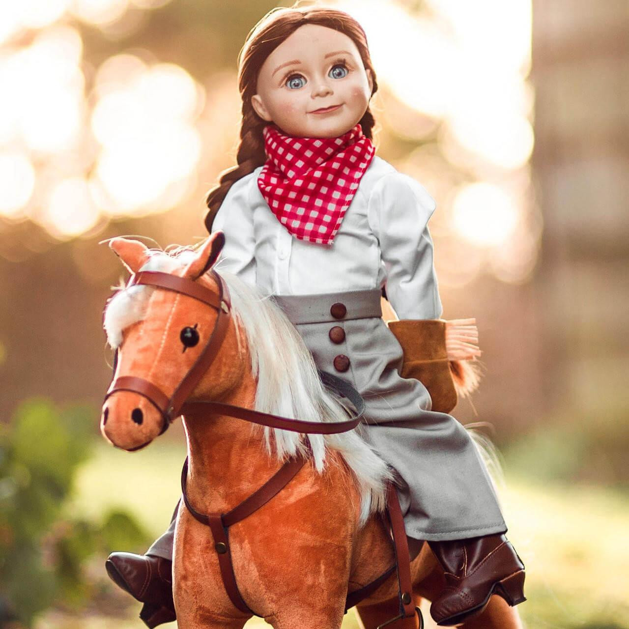 18 inch doll in frontier riding outfit (sold separately)