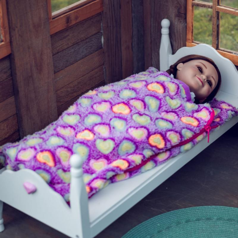 18 Inch Doll Soft Purple Sleeping Bag Accessory