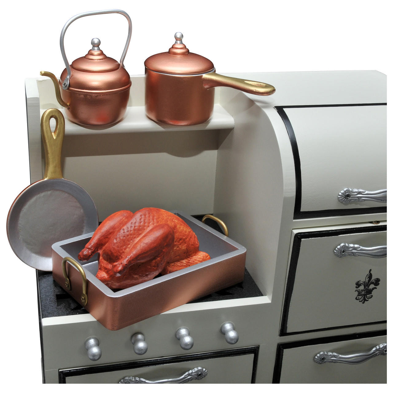 The Queen's Treasures 7 Pc Kitchen Pots, Pans, Food Accessory for 18 Inch Dolls