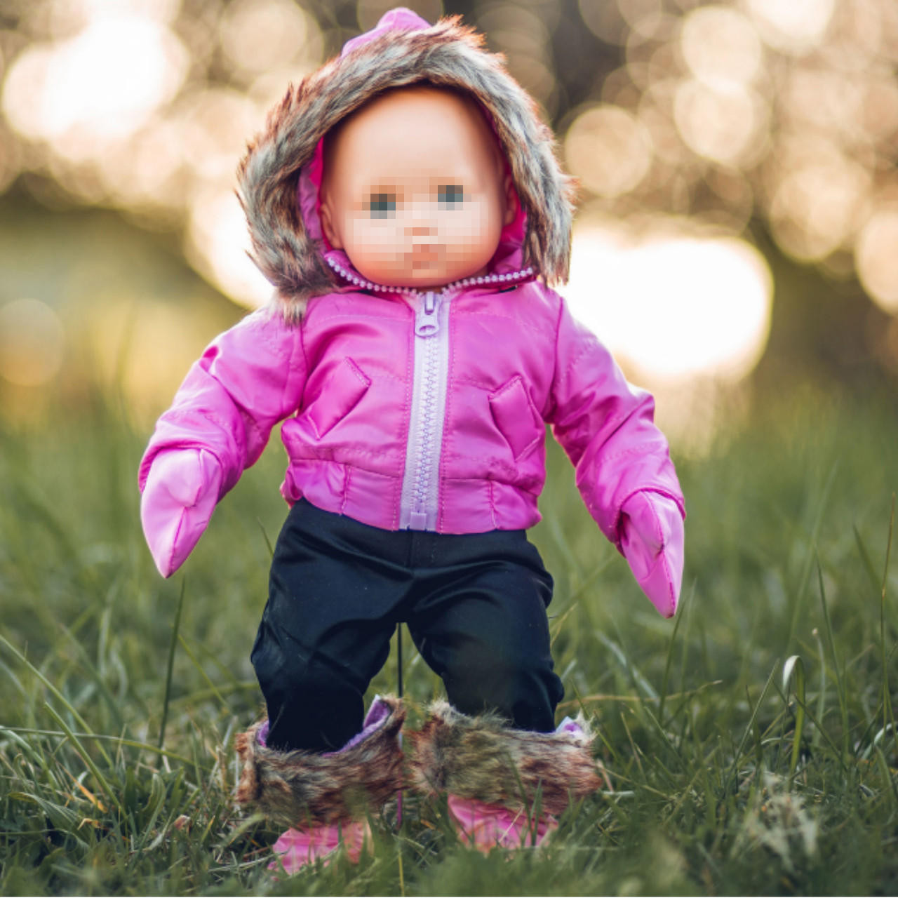 Pink Bitty Complete Snow Suit, Clothes for 15 Inch Baby Dolls