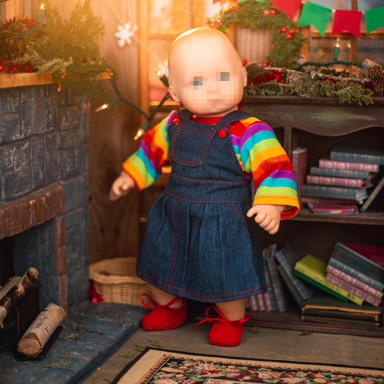 Rainbow Bitty Tee Shirt, Skirt & Shoes, Clothes for 15 Inch Baby Dolls