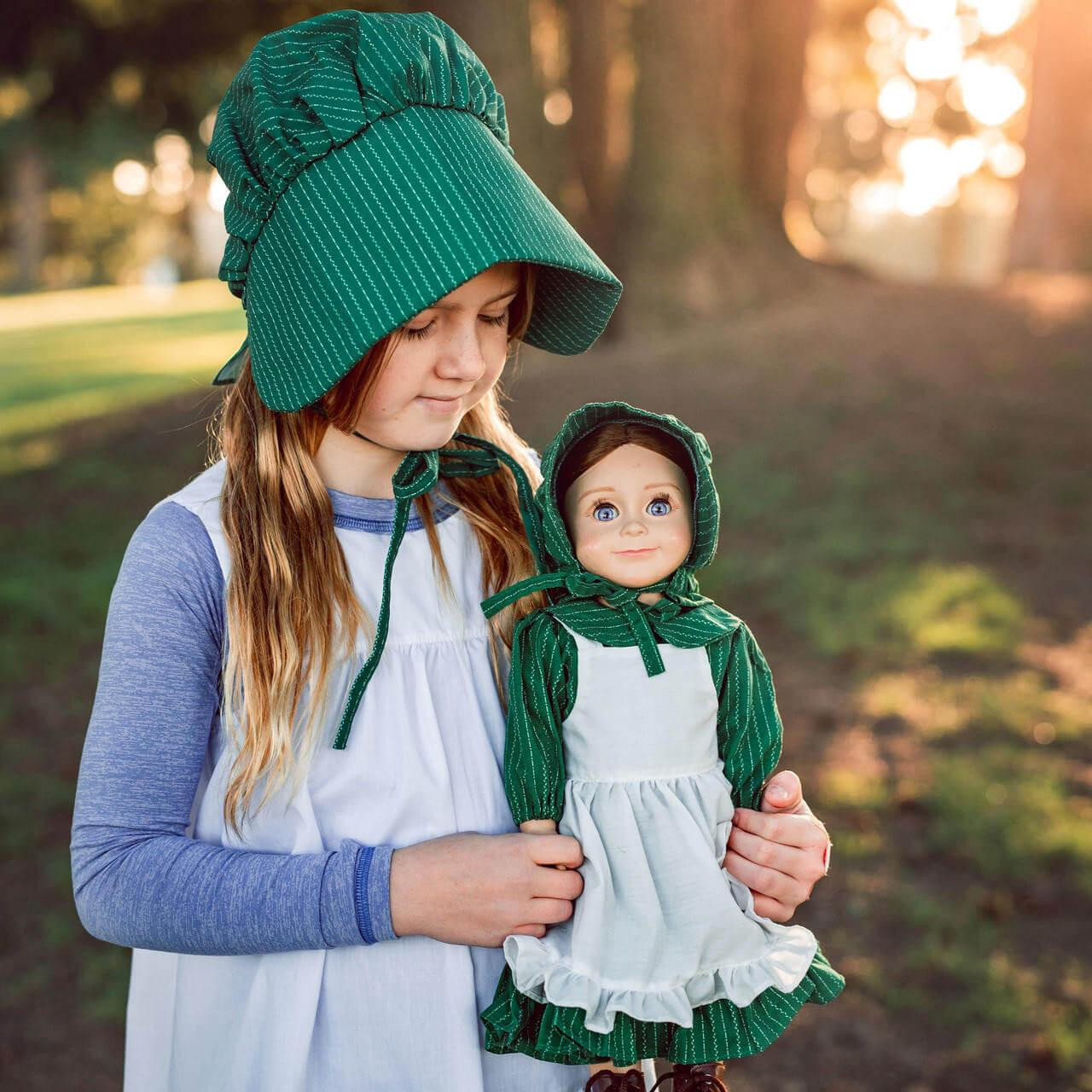 Child's Apron&Prairie Bonnet with 3pc 18
