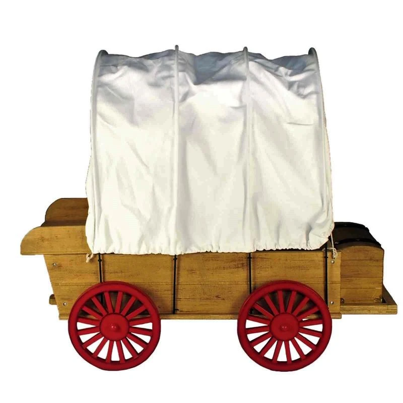 Side view of the 18 inch doll accessory covered wagon.