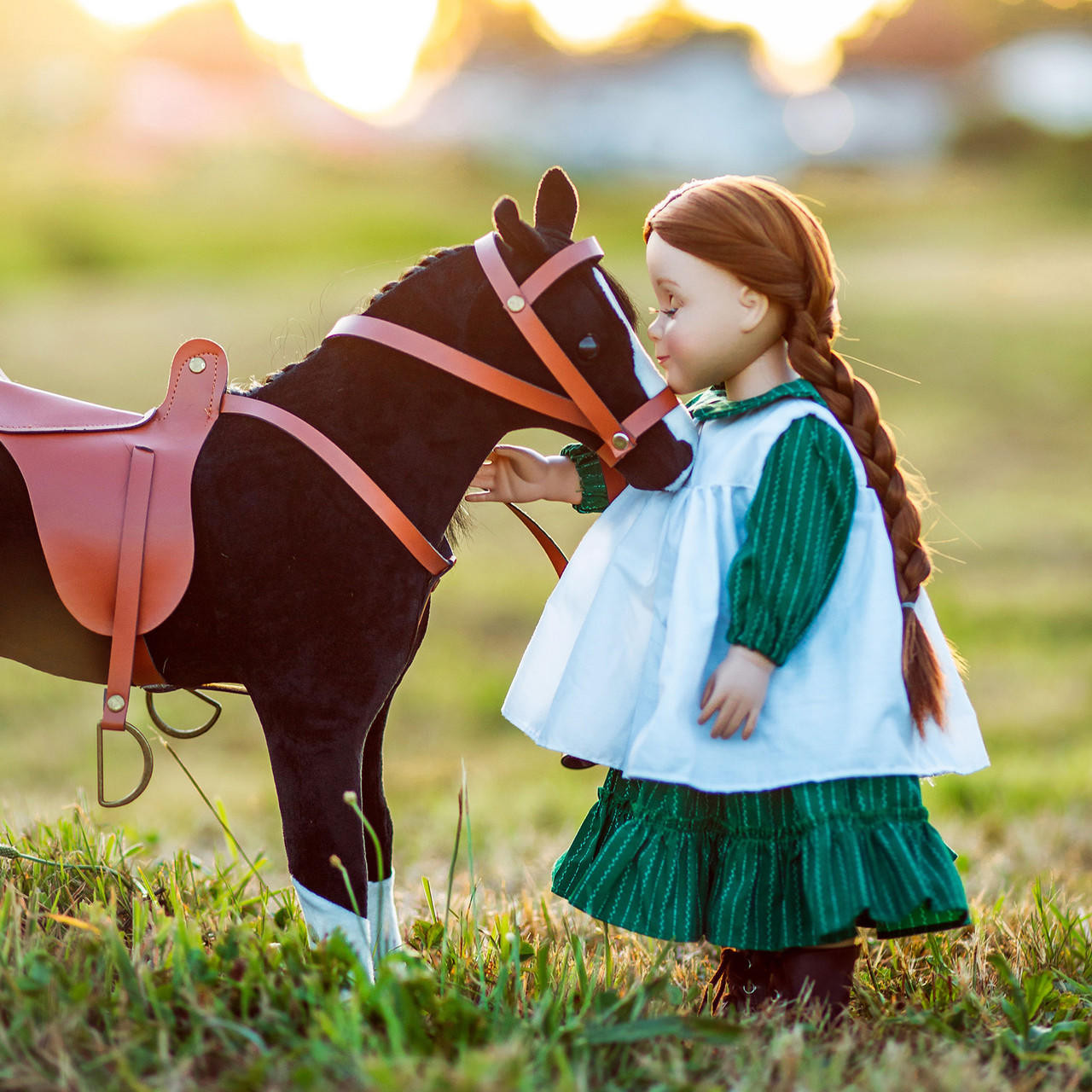 Little House Black Pony & Saddle Set, for 18 Inch Dolls