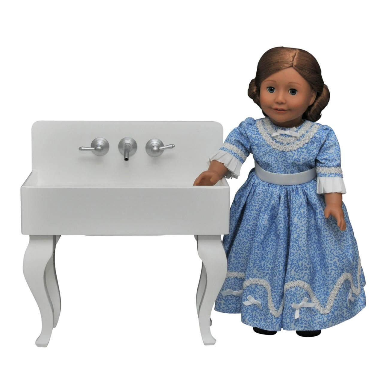 The Queen's Treasures 1930's American Vintage Style Wooden Kitchen Sink for 18 Inch Dolls
