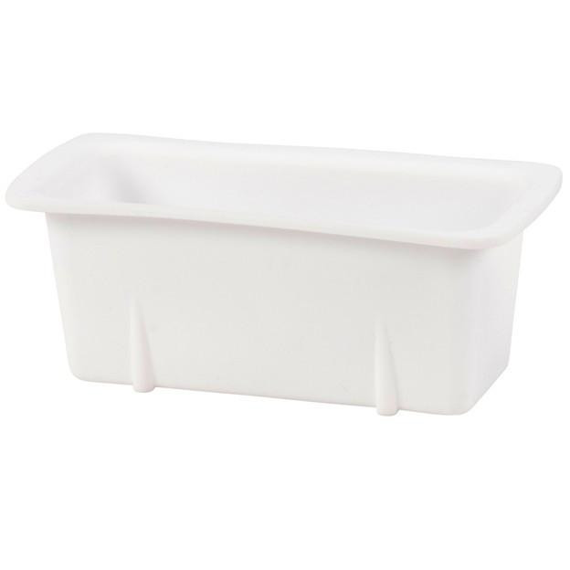 White silicone mini loaf pan on a white background