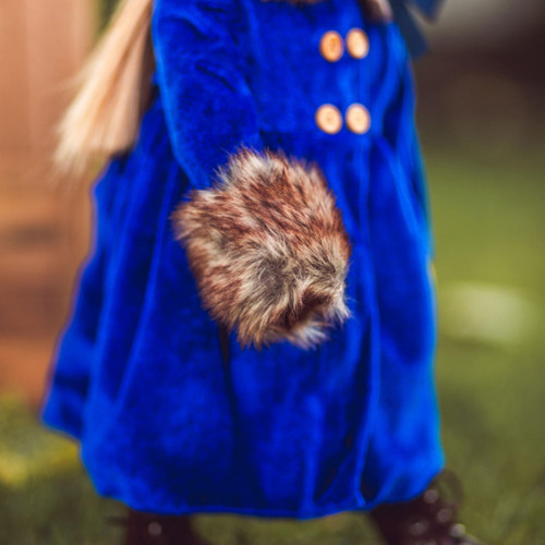 18 In Doll Clothes Velvet Fur Trim Coat