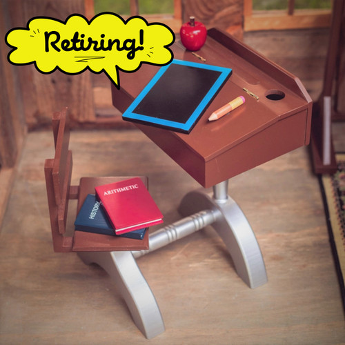 The Queen's Treasures 1940’s Wood School Desk and Accessories for 18 Inch Dolls and compatible with 18 inch American Girl dolls.