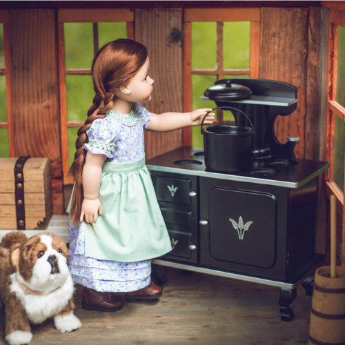 The Queen's Treasures Little House on the Prairie Wood Cook Stove, 18 Inch Doll Furniture compatible with American Girl