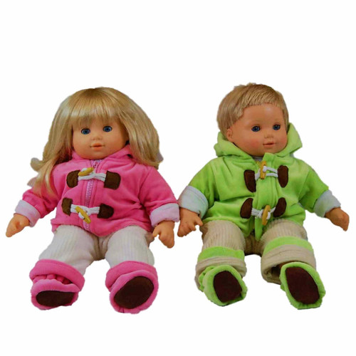 The Queen's Treasures Pink & Cream Bitty Overalls Set, Clothes for 15 Inch Baby Dolls, also comes in green! The Queen's Treasures Pink & Cream Bitty Overalls Set, Clothes for 15 Inch Baby Dolls, also comes in green!