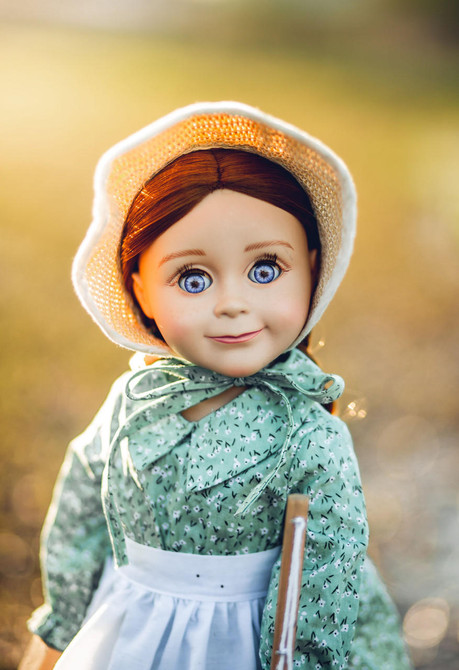 Close up of the 18 inch doll hat worn on 18 inch doll.