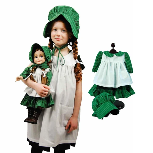 Little House 3 piece 18" doll clothes outfit designed to fit American Girl dolls made after 2008.