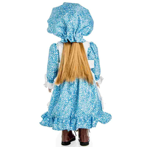 Back view of Mary in her 18 inch doll prairie outfit.