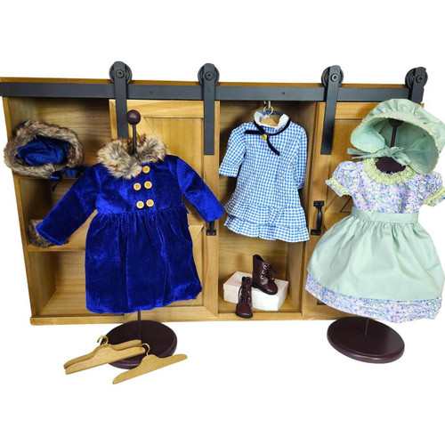 The Queen's Treasures Little House on the Prairie 18 Inch Doll Storage Trunk with 3 Doll Clothes Outfits and Brown Lace Up Boots The Queen's Treasures Little House on the Prairie 18 Inch Doll Storage Trunk with 3 Doll Clothes Outfits and Brown Lace Up Boots