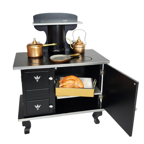 The Queen's Treasures Little House on the Prairie 18 Inch Doll Wood Cook Stove and 7 pc Copper Pots and Food Set The Queen's Treasures Little House on the Prairie 18 Inch Doll Wood Cook Stove and 7 pc Copper Pots and Food Set