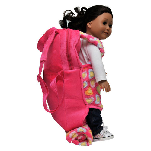 【未使用】ANY DOLL BACKPACK★EmiBonnie Shop Pink Carrier Backpack with Sleeping Bag for 18