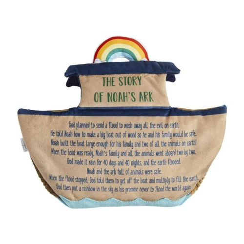 The toy features the story of Noah's Ark on the back.