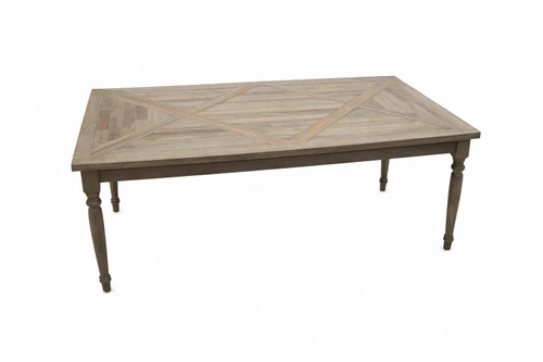 Rustic reclaimed wood dining table in lake house dining room