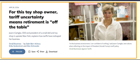 Joann Cartiglia, Interview with NPR Marketplace