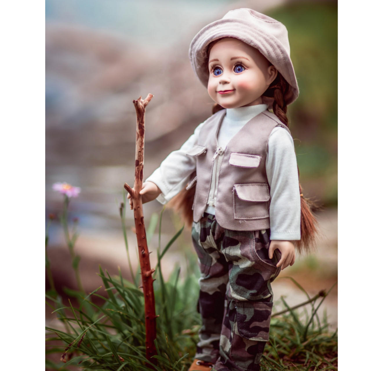 18 Inch Doll 4 Pc Fishing Adventure Outfit for Outdoor Fun